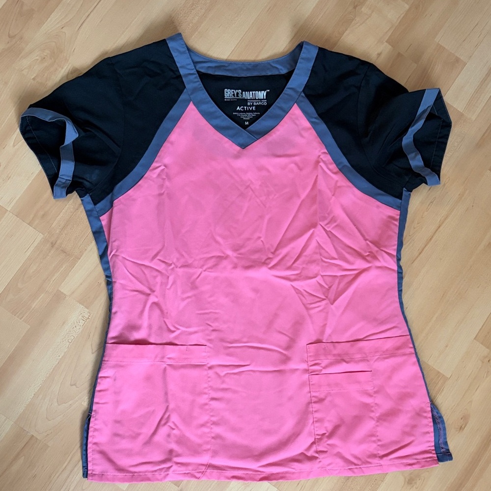 Grey's Anatomy Pink and Black Short Sleeve Top